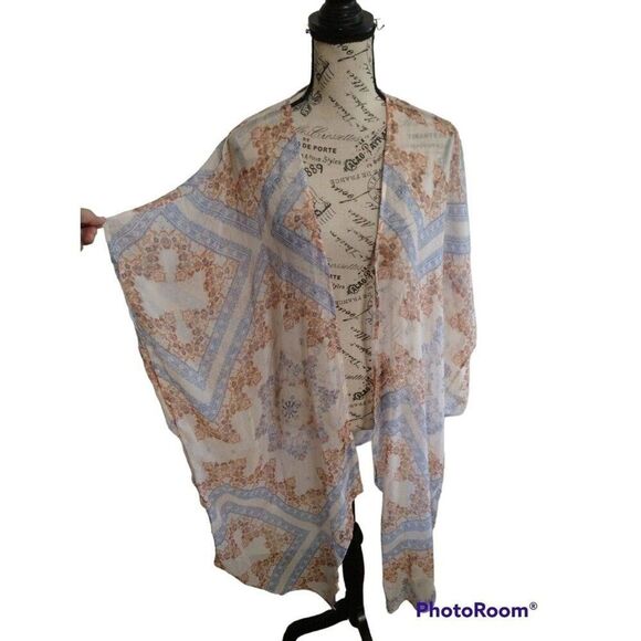 American eagle sheer patterned kimono Xs Nwt Boho Feminine Cottage Core - Picture 1 of 9